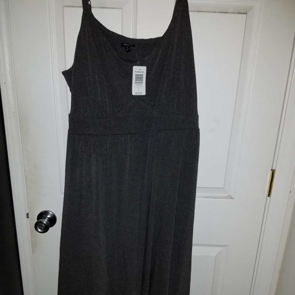 Nwt Torrid Knit Gray Tiered Maxi Dress Size 5